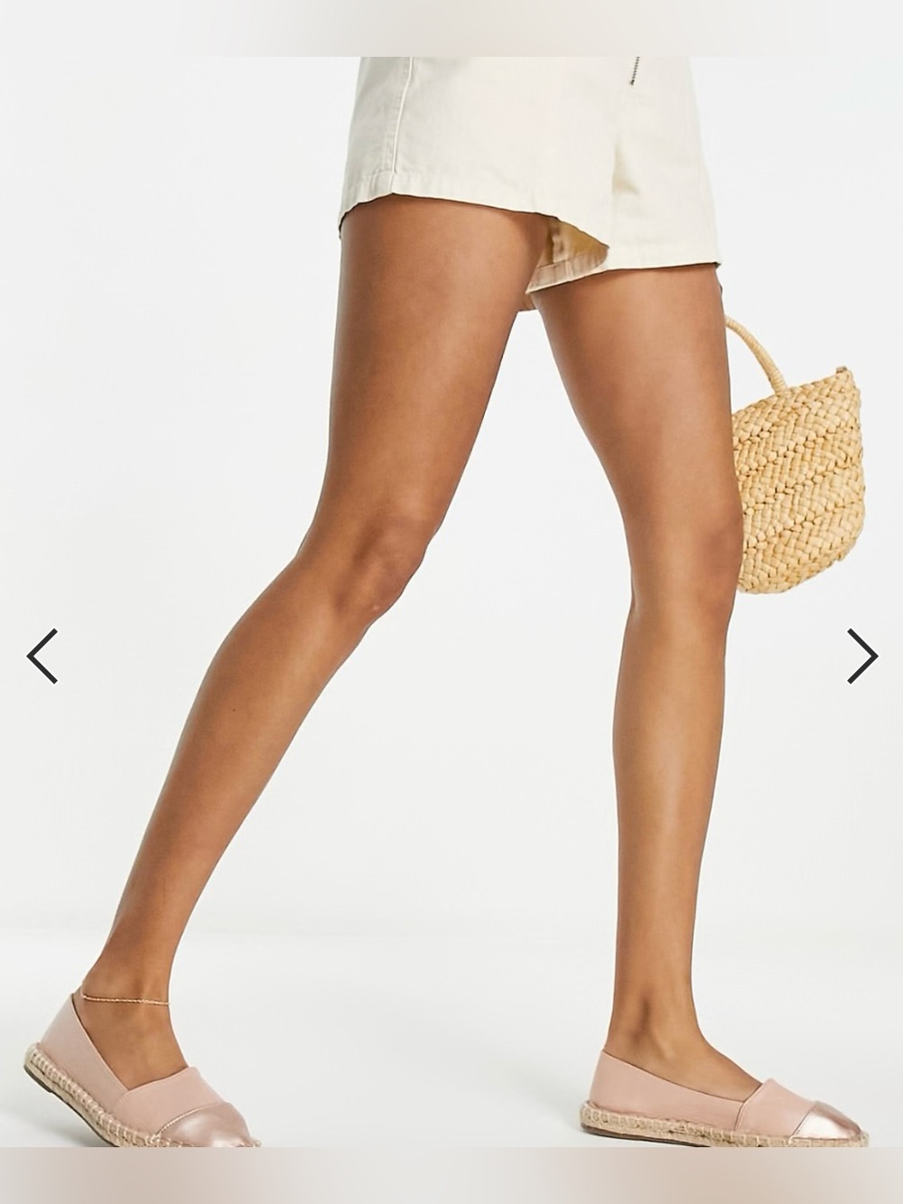Elegant Women's Rose Gold Espadrille Flats Size 8 - Picture 4 of 4